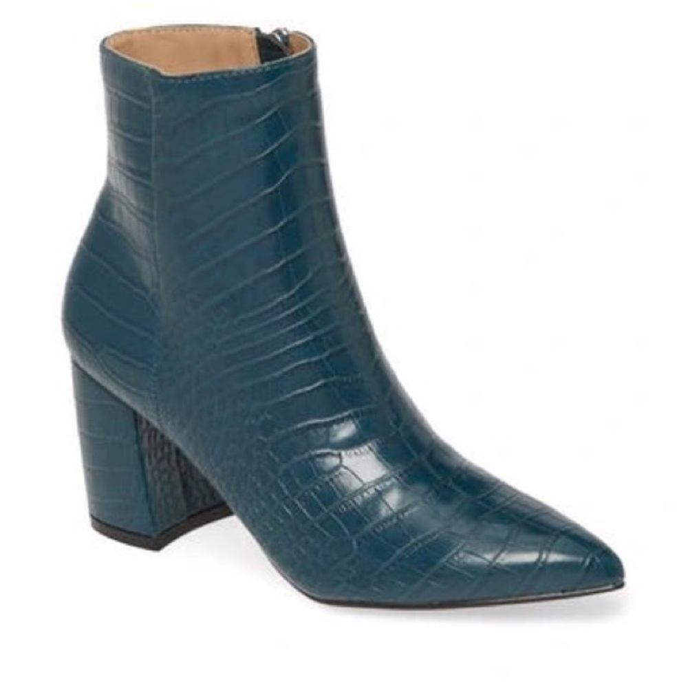 Steve Madden Nadalie Pointed Toe Vegan Crocodile Booties NWB
